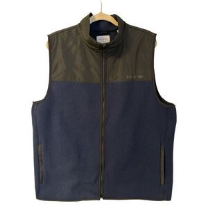 Peloton Men’s XL Full Zip Vest Navy Blue Black Logo Athletic Fitness Outerwear